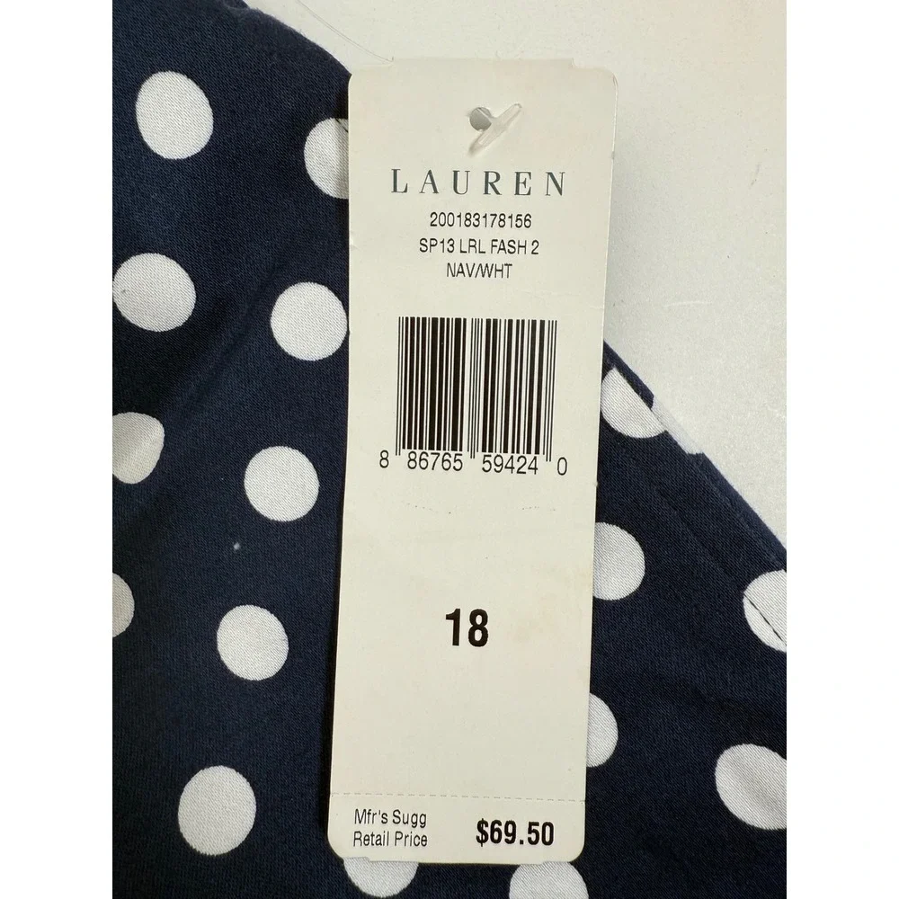 Lauren Ralph Lauren Shorts Women's 18 Polka Dot Stretch Cotton Navy White‎ - Picture 4 of 8